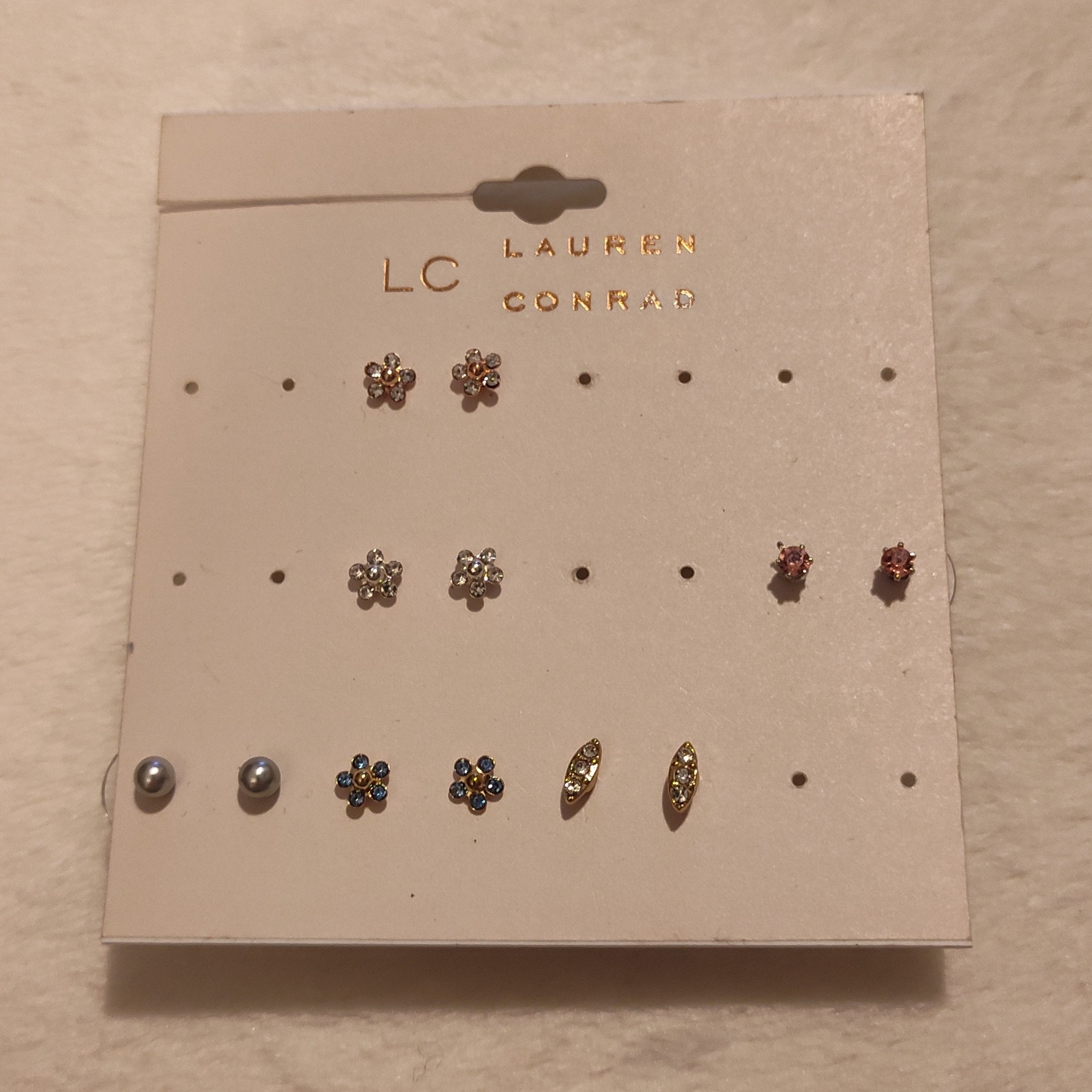 Lc Lauren Conrad Womens Multi-Color Stud Earring Set 6prz 13$